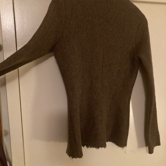 YAO pure 100% wool sweather-jacket-top, taupe color - Picture 3 of 7